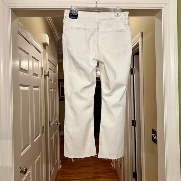 $118 NWT J.Crew Factory Mid-Rise Flare Crop Stretch Jean White Size 29 Waist - Picture 6 of 9
